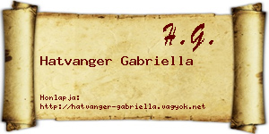 Hatvanger Gabriella névjegykártya