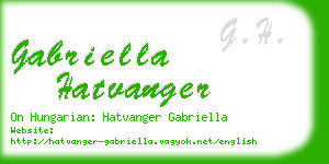 gabriella hatvanger business card